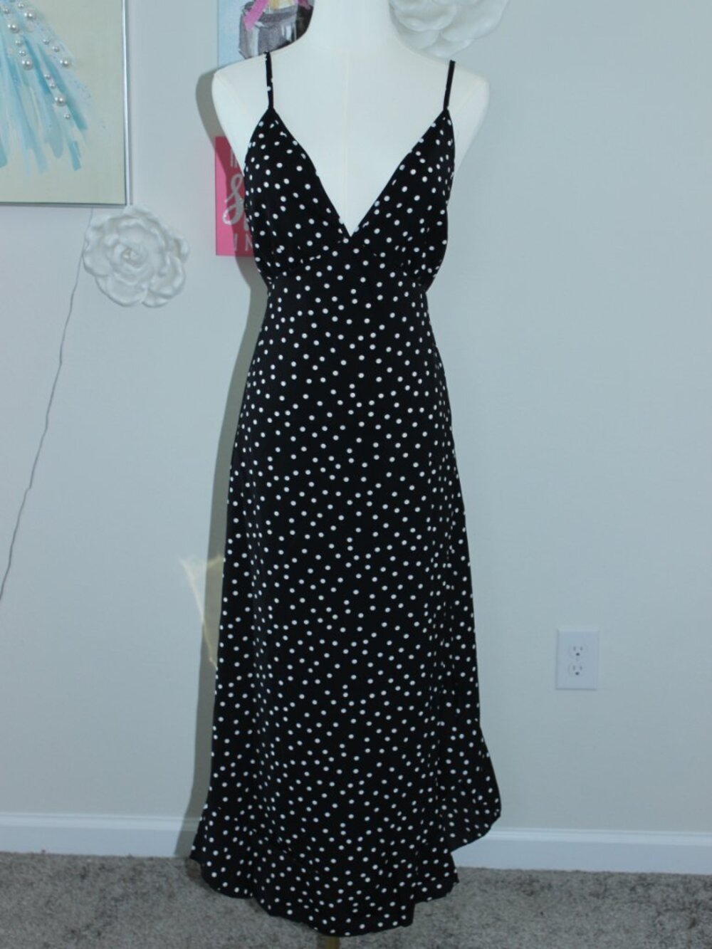 Polka Dot Woven Midi Sundress